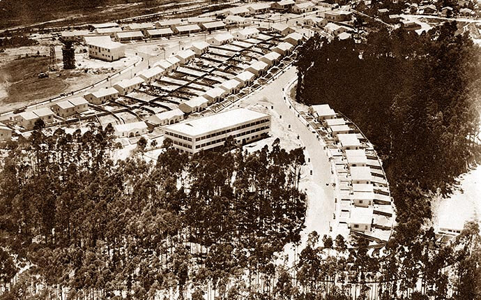Vista aérea da Cidade de Deus no início da década de 1950