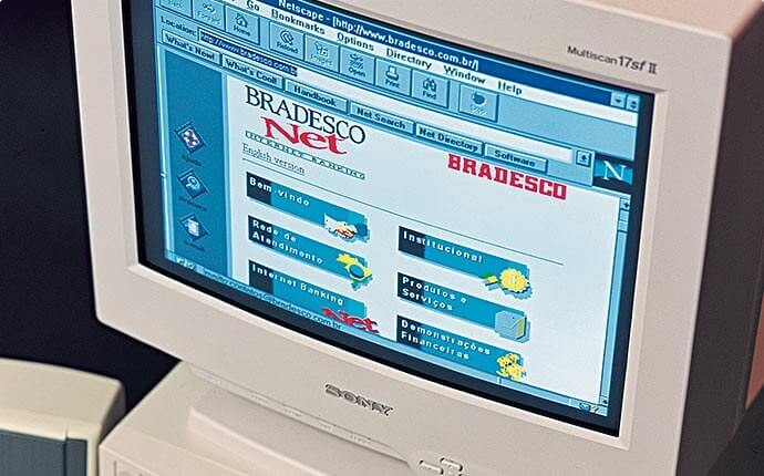 Tela do pioneiro Internet Banking do Brasil - 1996